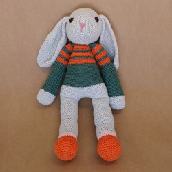 Grand Lapin au crochet - Gris