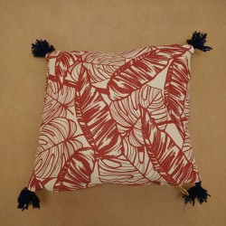 Coussin Feuilles Ocre