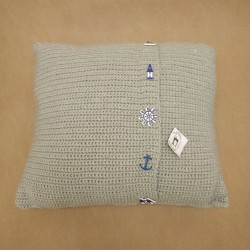 Coussin au Crochet - Gris...