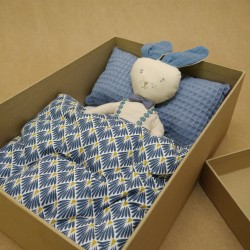Boîte Doudou Lapin - Bleu