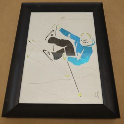 Cadre Skieur Papier découpé