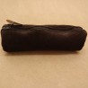Trousse Ronde en Cuir retourné