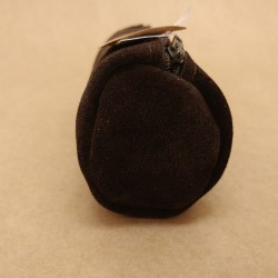 Trousse Ronde en Cuir retourné