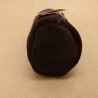 Trousse Ronde en Cuir retourné