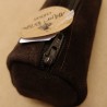 Trousse Ronde en Cuir retourné
