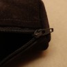 Trousse Ronde en Cuir retourné