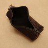 Trousse Ronde en Cuir retourné