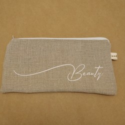 Trousse Plate en Lin - Beauty
