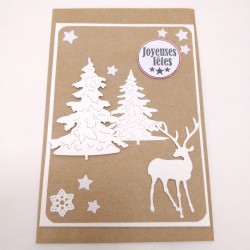 Joyeuses Fêtes Cerf Sapins...