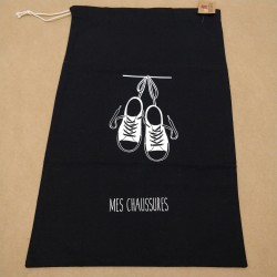 Sac à Chaussures Floqué - Noir