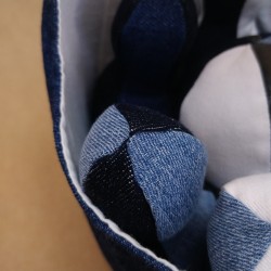 Quilles en tissu - Bleu Jean doublure blanche