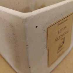 Petit Pot en Béton Artisanal - Gris Clair Beige