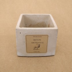 Petit Pot en Béton Artisanal - Gris Clair Beige