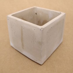 Petit Pot en Béton Artisanal - Gris Clair Beige
