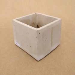 Petit Pot en Béton Artisanal - Gris Clair Beige