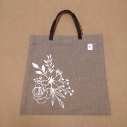 Tote bag en lin - Fleurs