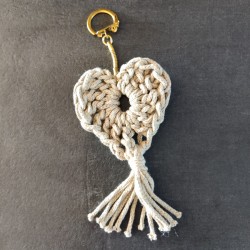 Porte Clef Cœur En Macramé