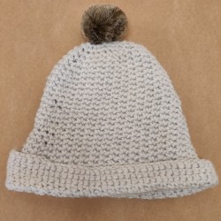 Bonnet Adulte Gris Pompon...