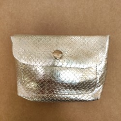 Mini-Pochette En Cuir - Doré