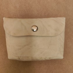 Mini-Pochette En Cuir - Beige