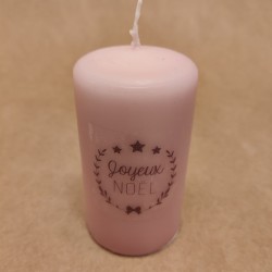 Bougie Rose Joyeux Noël
