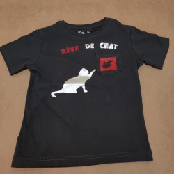 T-Shirt Bleu - Rêve de Chat - 4 ans