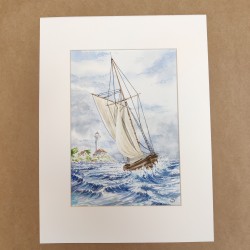 Aquarelle Le Bateau de pêche