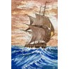 Aquarelle Goélette en Pleine Tempête