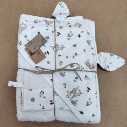 Capes de bain Oreilles Lapin - Avec Gant assorti