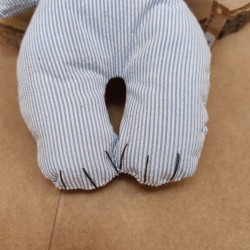 Ourson Rayé Bleu et Blanc