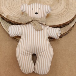 Ourson Rayé Beige et Blanc