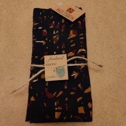 Foulard Carré Noir-Touches...