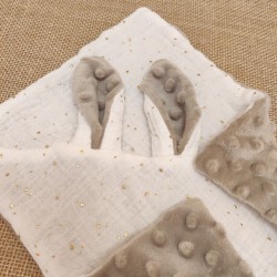 Doudou tout doux - Blanc et Taupe