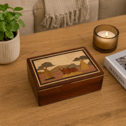 Petite Boîte en Bois Marqueté