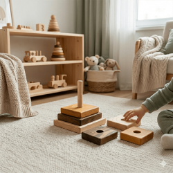 Jeu d'éveil en bois nuancé
