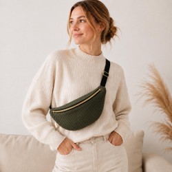 Sac banane - Velours Kaki