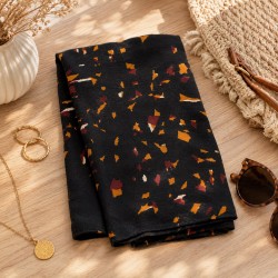 Foulard Carré Noir-Touches...