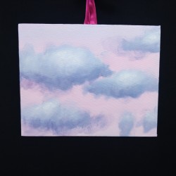 Petite Toile Nuages Rose Clair
