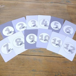12 Cartes Étapes Bébé - Grises