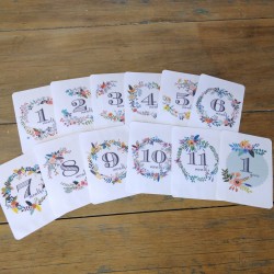 12 Cartes Étapes Bébé - Fleurs