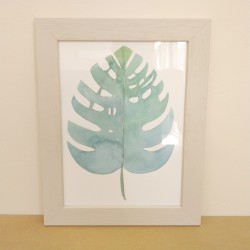 Cadre Aquarelle Feuille Verte