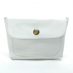 Mini-Pochette En Cuir - Blanc